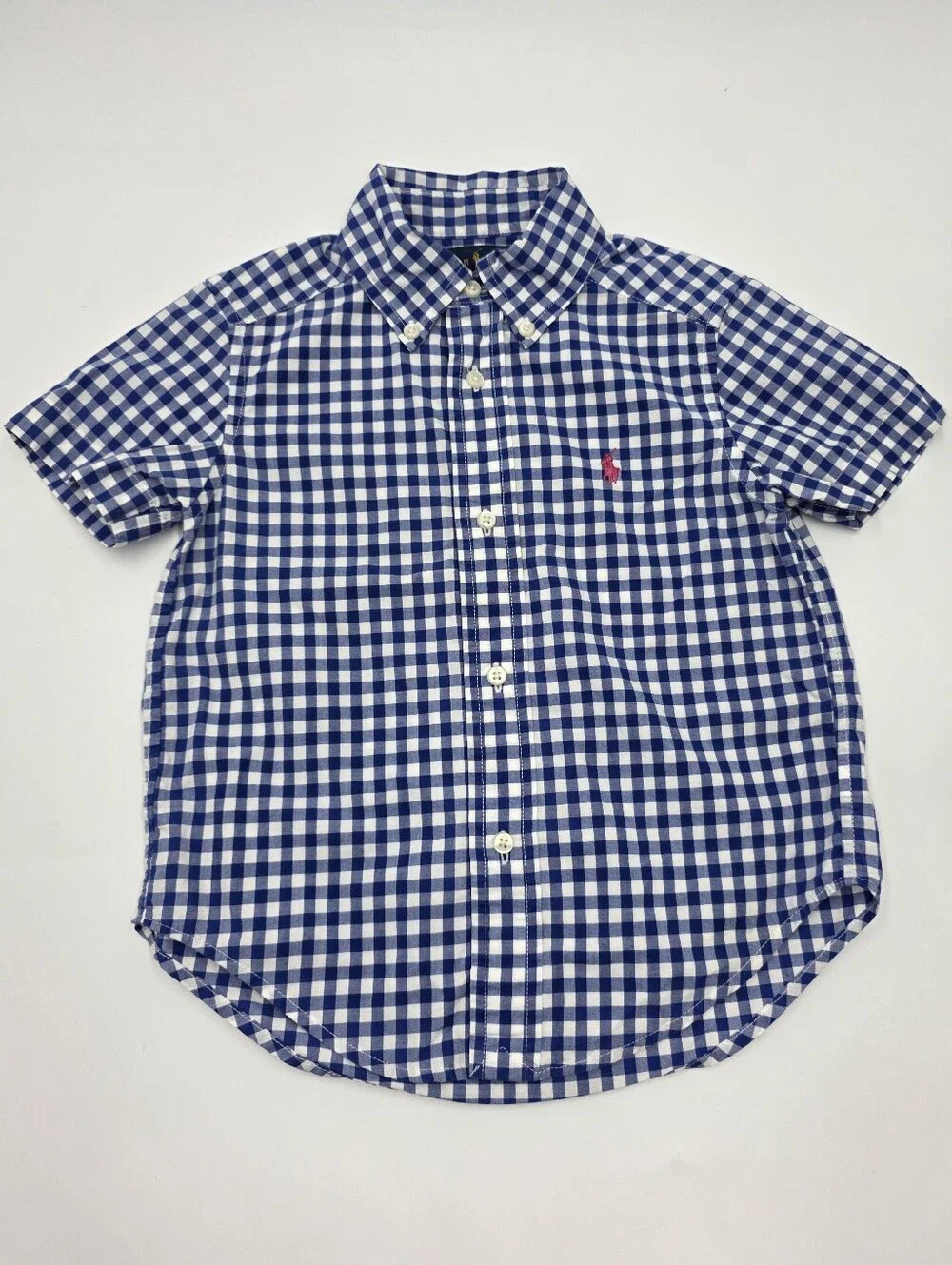 Ralph Lauren boys' short-sleeved gingham button down shirt size 2T